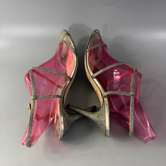Jimmy Choo London Glitter Glitter Accents Slingback Sandals, Size 38.5 - Picture 6 of 11